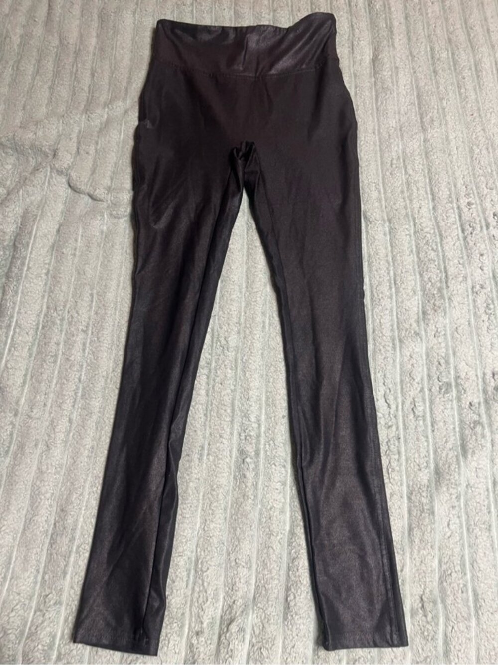 Serra Black High-Waist Faux Leather Leggings